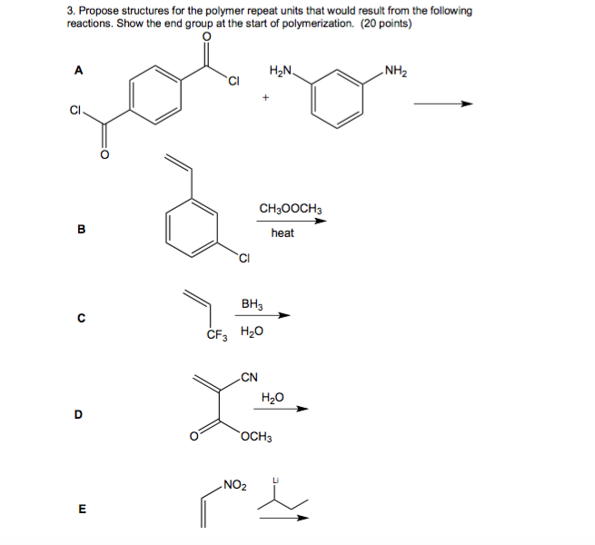 Solved reactions. Show the end group at the start of | Chegg.com