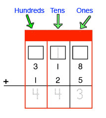 First, add the ones. Regroup 10 ones as 1 ten . Then, add the tens and ...