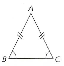 ∠A is opposite from side BC.